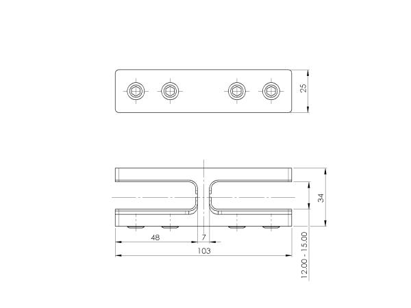 Edelstahl 12-15mm AISI 316 Glas Verbinder Glashalter Glasverbinder V4A